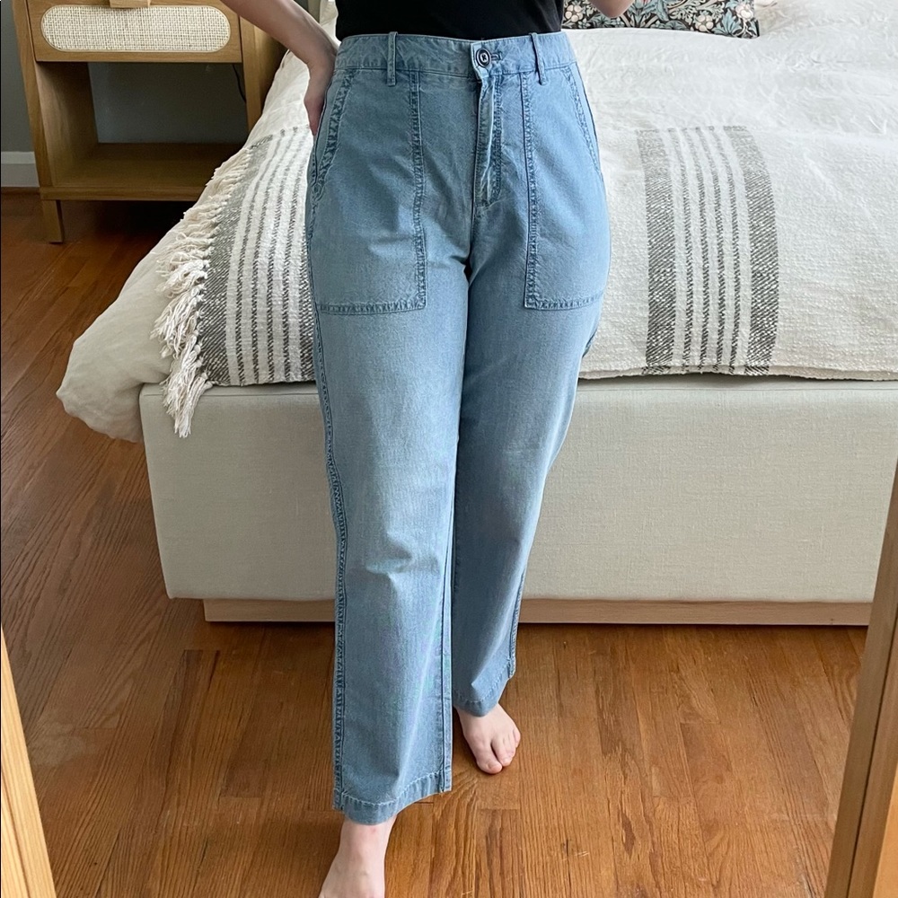 J. Crew Indigo Straight-Leg Surplus Pockets Pants